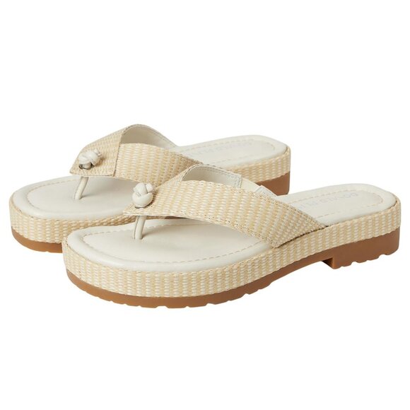 NWT Donald Pliner Womens Sylver Thong Sandals SYLVERR Foam Brown 8M